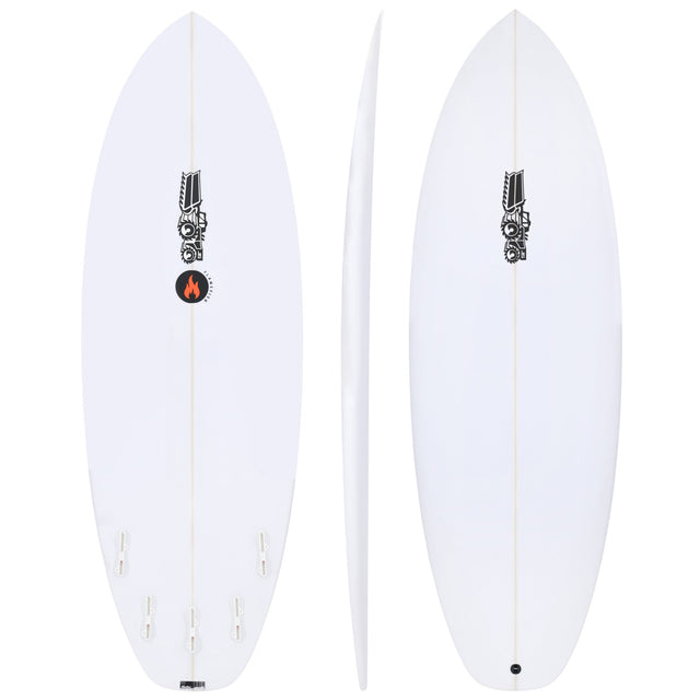 Flame Fish 5'8" x 21 1/2" X  2 5/8" - 36.50L, Squash, 5x  FCS 2 Fin Boxes, EPS - ID:1144970