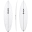 Schooner 6'4" x 19 3/4" X  2 13/16" - 36.20L, Round, 3x  FCS 2 Fin Boxes, PU - ID:1021203